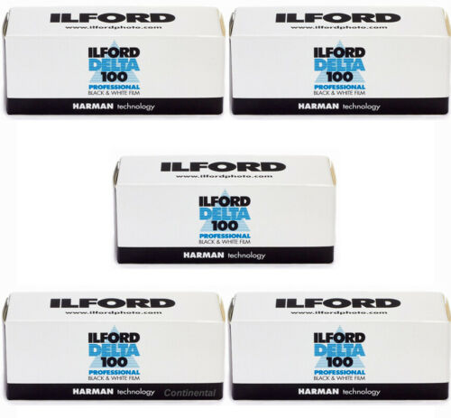 Ilford Delta 100 Professional 120 Black and White Print Film, 5 Rolls